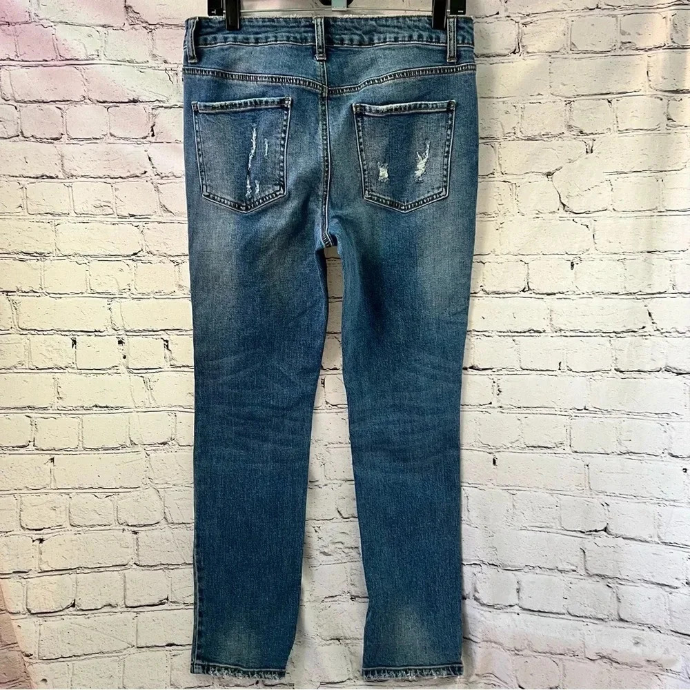 Altar’d State Straight Leg Distressed Denim Jeans Medium Wash Size 30 - Picture 7 of 7